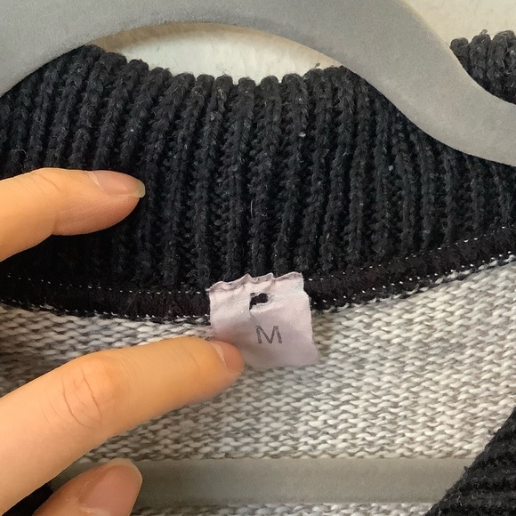 Vintage Sweater Mens M Fair Isle 1/4 Zip Gray Wool Blend Pullover Grandpa - Picture 8 of 8